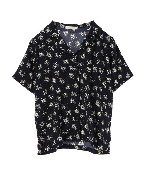 Green　Parks（グリーンパークス）の「花柄開襟シャツ（トップス・オフホワイト/ベージュ/ネイビー・F）」の8枚目の写真