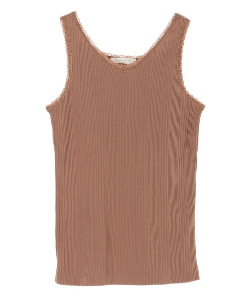 Green　Parks（グリーンパークス）の「抗菌防臭 ランダムテレコタンク（トップス・オフホワイト/ブラック/ブラウン/カーキ・F）」の8枚目の写真