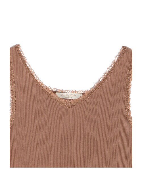 Green　Parks（グリーンパークス）の「抗菌防臭 ランダムテレコタンク（トップス・オフホワイト/ブラック/ブラウン/カーキ・F）」の3枚目の写真