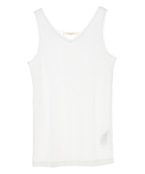 Green　Parks（グリーンパークス）の「抗菌防臭 ランダムテレコタンク（トップス・オフホワイト/ブラック/ブラウン/カーキ・F）」の6枚目の写真