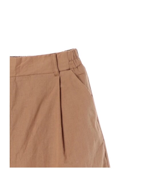 Green　Parks（グリーンパークス）の「麻混ワイドパンツ（パンツ・オフホワイト/ブラック/ブラウン/ギンガムチェック・F）」の4枚目の写真