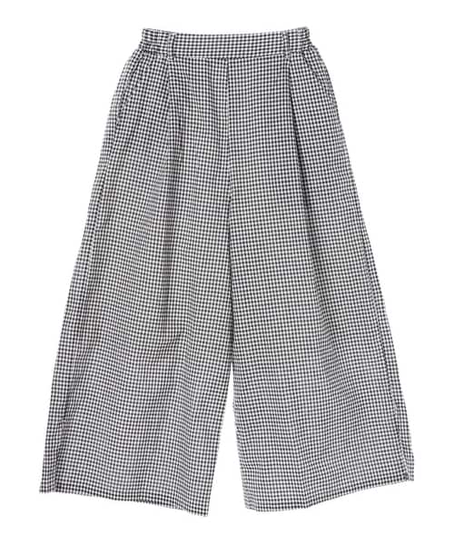 Green　Parks（グリーンパークス）の「麻混ワイドパンツ（パンツ・オフホワイト/ブラック/ブラウン/ギンガムチェック・F）」の10枚目の写真