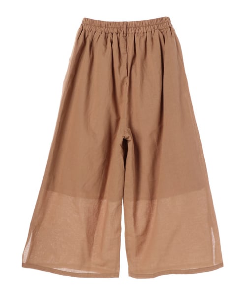 Green　Parks（グリーンパークス）の「麻混ワイドパンツ（パンツ・オフホワイト/ブラック/ブラウン/ギンガムチェック・F）」の2枚目の写真