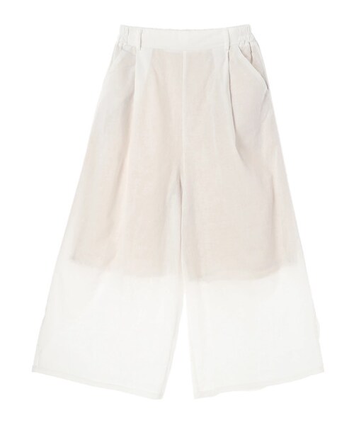 Green　Parks（グリーンパークス）の「麻混ワイドパンツ（パンツ・オフホワイト/ブラック/ブラウン/ギンガムチェック・F）」の7枚目の写真