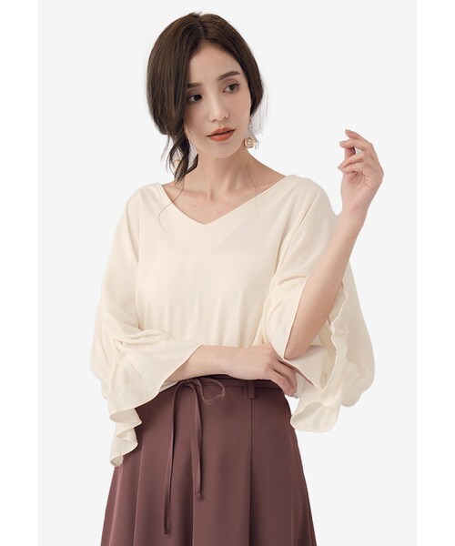 Kodz（）の「Plain VNeck Bat Sleeves Top（）」 WEAR