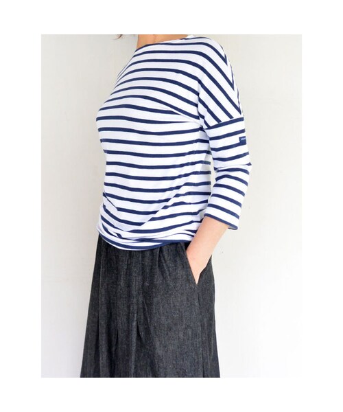 SAINT JAMES ドロップショルダー バスクシャツ　T3 SAINT JAMES（セントジェームス）TEE LOOSE（五分袖ドロップ