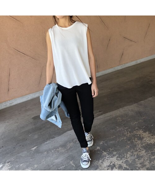 copine（コピン）の「再入荷！着回し力抜群！シンプルワッフルノースリーブ(3color)【クリックポスト対象商品】（タンクトップ・レディース・その他）」の10枚目の写真