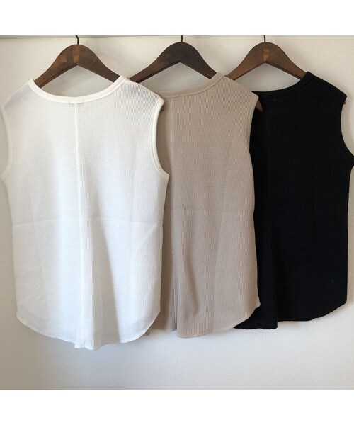 copine（コピン）の「再入荷！着回し力抜群！シンプルワッフルノースリーブ(3color)【クリックポスト対象商品】（タンクトップ・レディース・その他）」の15枚目の写真