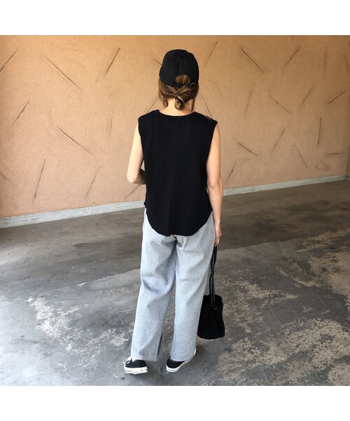 copine（コピン）の「再入荷！着回し力抜群！シンプルワッフルノースリーブ(3color)【クリックポスト対象商品】（タンクトップ・レディース・その他）」の4枚目の写真