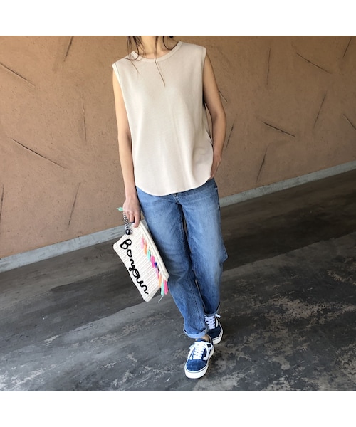 copine（コピン）の「再入荷！着回し力抜群！シンプルワッフルノースリーブ(3color)【クリックポスト対象商品】（タンクトップ・レディース・その他）」の7枚目の写真