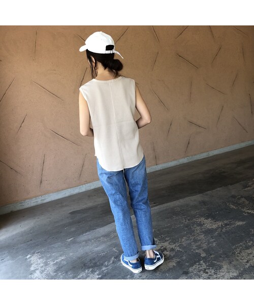 copine（コピン）の「再入荷！着回し力抜群！シンプルワッフルノースリーブ(3color)【クリックポスト対象商品】（タンクトップ・レディース・その他）」の9枚目の写真