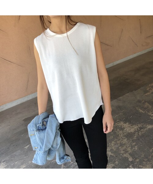 copine（コピン）の「再入荷！着回し力抜群！シンプルワッフルノースリーブ(3color)【クリックポスト対象商品】（タンクトップ・レディース・その他）」の12枚目の写真