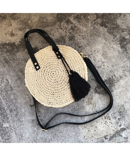 copine（コピン）の「ペーパー素材！2WAYサークルかごバッグ【クリックポスト対象商品】（ショルダーバッグ・レディース・その他）」の2枚目の写真