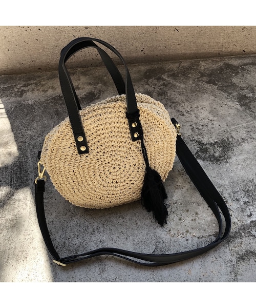 copine（コピン）の「ペーパー素材！2WAYサークルかごバッグ【クリックポスト対象商品】（ショルダーバッグ・レディース・その他）」の7枚目の写真