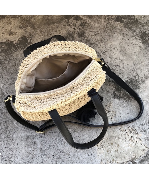 copine（コピン）の「ペーパー素材！2WAYサークルかごバッグ【クリックポスト対象商品】（ショルダーバッグ・レディース・その他）」の6枚目の写真