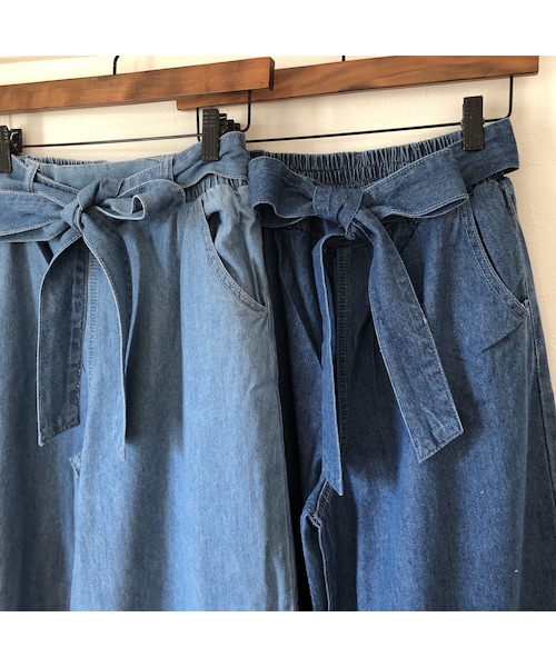 copine（コピン）の「ウエストリボン裾ロールアップワイドデニム(2color)【クリックポスト対象商品】（デニムパンツ・レディース・その他）」の14枚目の写真