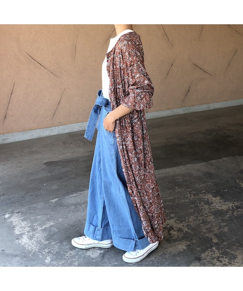 copine（コピン）の「ウエストリボン裾ロールアップワイドデニム(2color)【クリックポスト対象商品】（デニムパンツ・レディース・その他）」の5枚目の写真