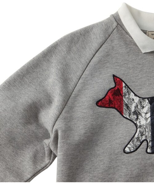 Maison Kitsune（メゾンキツネ）の「KITSUNEプリント　襟付きスウェットプルオーバー　FOX SWEATER（ニット・レディース・グレー/ホワイト系・S）」の6枚目の写真