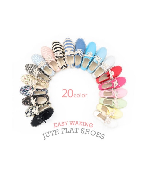 Re:EDIT（リエディ）の「[2014S/S展示会]エスパドリーユレースアップシューズスニーカー（シューズ・レディース・ブラック/ホワイト/クリームピンク/ピンク/レッド/クリームブルー/オーシャンブルー/クリームイエロー/グリーン/ギンガムブラック/ギンガムブルー/ギンガムピンク/ボーダーブラック/ボーダーブルー/ガーベラ柄/花柄ブラック/花柄ホワイト/ブルーデニム/ホワイトデニム/花柄ネイビー・XXS/XS/S/M/L/LL/3L）」の5枚目の写真