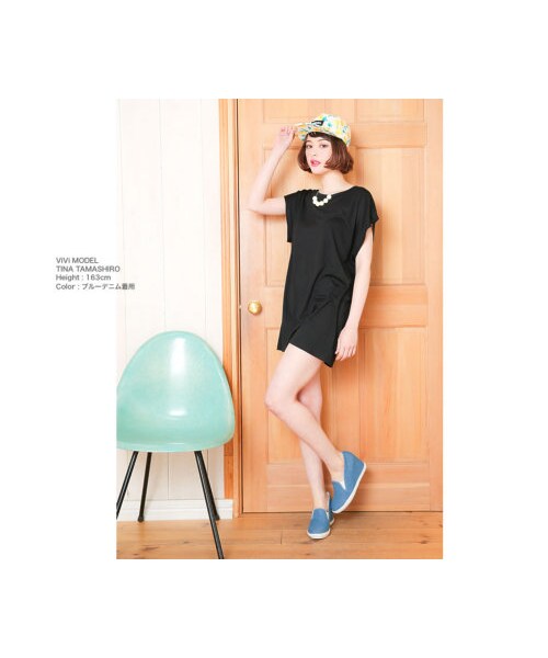 Re:EDIT（リエディ）の「CHICMUSE シックミューズ [CHICMUSE]美脚+8.5cmインヒールスリッポンスニーカー（シューズ・レディース・ブラック/ホワイト/コーラルピンク/ブルー/クリームブルー/ネイビーデニム/ブルーデニム/ストライプブルー/ストライプネイビー/ストライプレッド/レースホワイト/レースブラック/ブラックキャンバスPU/ホワイトキャンバスPU/ブルーキャンバスPU/ピンクキャンバスPU/グレーキャンバスPU/イエローキャンバスPU/レッドキャンバスPU/オーロラ・S/M/L/LL）」の6枚目の写真