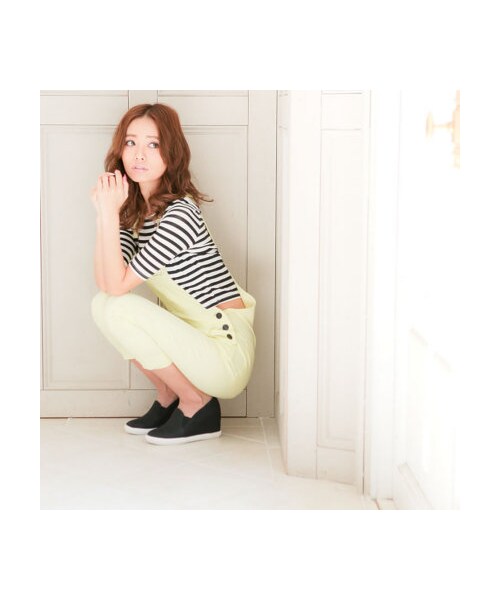 Re:EDIT（リエディ）の「CHICMUSE シックミューズ [CHICMUSE]美脚+8.5cmインヒールスリッポンスニーカー（シューズ・レディース・ブラック/ホワイト/コーラルピンク/ブルー/クリームブルー/ネイビーデニム/ブルーデニム/ストライプブルー/ストライプネイビー/ストライプレッド/レースホワイト/レースブラック/ブラックキャンバスPU/ホワイトキャンバスPU/ブルーキャンバスPU/ピンクキャンバスPU/グレーキャンバスPU/イエローキャンバスPU/レッドキャンバスPU/オーロラ・S/M/L/LL）」の15枚目の写真