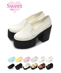 Re:EDIT | 【ViVi掲載4月号】【Sweet掲載4月号】[2014S/S展示会]美脚厚底キャタピラーソール+10ｃｍヒールスリッポンシューズ(シューズ)