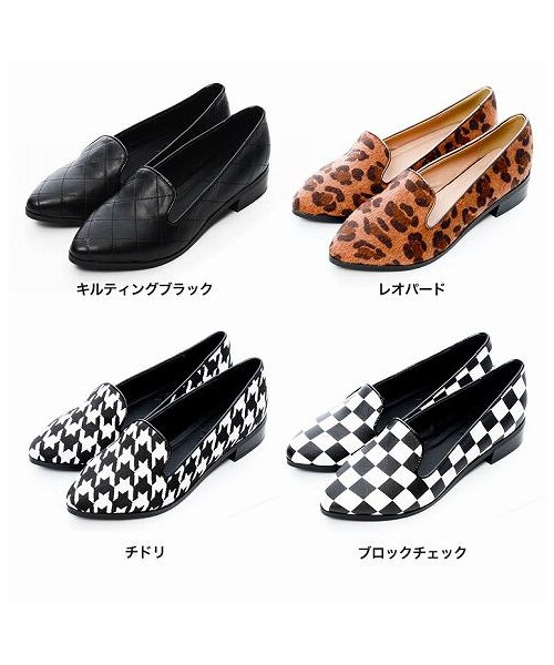 Re:EDIT（リエディ）の「【JJ掲載】【ViVi掲載】【GINGER掲載】ベロアキルティング刺繍千鳥柄トンガリぺたんこフラットスリッポンパンプス[131022re]（シューズ・レディース・ベロアブラック/ベロアグレー/ベロアキャメル/ベロアレッド/ベロアブルー/ベロアネイビー/レオパード/ベロアバーガンディ/チドリ/キルティングブラック/ブロックチェック/ブラックシルバー/ブラックゴールド・XS/S/M/L/LL）」の20枚目の写真