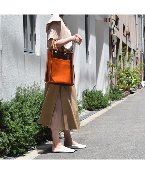 no brand（ノーブランド）の「バンブーハンドルビニールBAG（トート