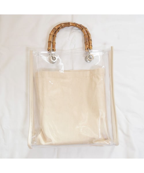 no brand（ノーブランド）の「バンブーハンドルビニールBAG