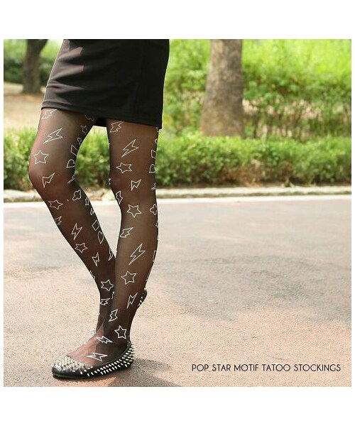 Re:EDIT（リエディ）の「20デニールスター星イナズマPOP柄タトゥー