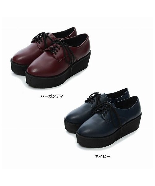 Re:EDIT（リエディ）の「【JELLY掲載】千鳥柄ｏｒレオパード柄orブロックチェック柄orベーシック無地厚底美脚+5cmトンガリオックスフォードレースアップスニーカー[130902new]（シューズ・レディース・ブラック/ホワイト/レッド/ブルー/ネイビー/レオパード/バーガンディ/ブロックチェック/チドリ・S/M/L/LL）」の15枚目の写真