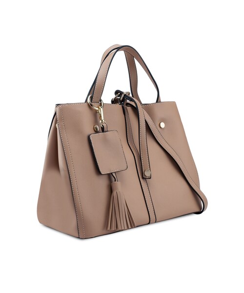 Unisa（ユニサ）の「Faux Leather Convertible Top Handle Bag With Tassel（バッグ