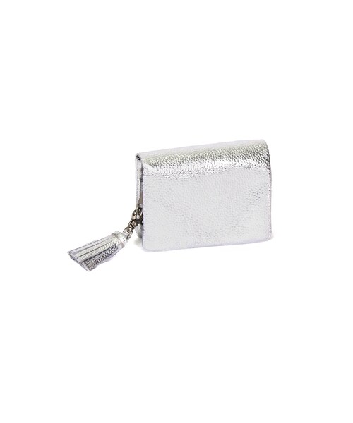 IEDIT（イディット）の「IEDIT[イディット] SELECT やわらか艶レザーで手になじむ 長く使いこみたい本革ミニ財布〈シルバー〉（バッグ・財布・靴 > 財布・ポーチ > 財布・レディース・シルバー）」の3枚目の写真