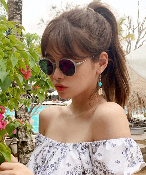 DHOLIC（ディーホリック）の「UV400ダークレンズサングラス（サングラス・レディース・オレンジ/グレー/その他・FREE）」の2枚目の写真