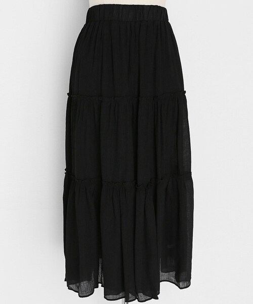 DHOLIC(ディーホリック)の「2TYPEギャザーロングスカート(スカート・レディース・ブラック/ブルー/ホワイト/その他・FREE)」の3枚目の写真