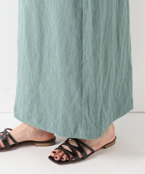 IENA LA BOUCLE 綿ネップツイルAラインワンピース IENA LA BOUCLE cotton ラインレースワンピース（ワンピース