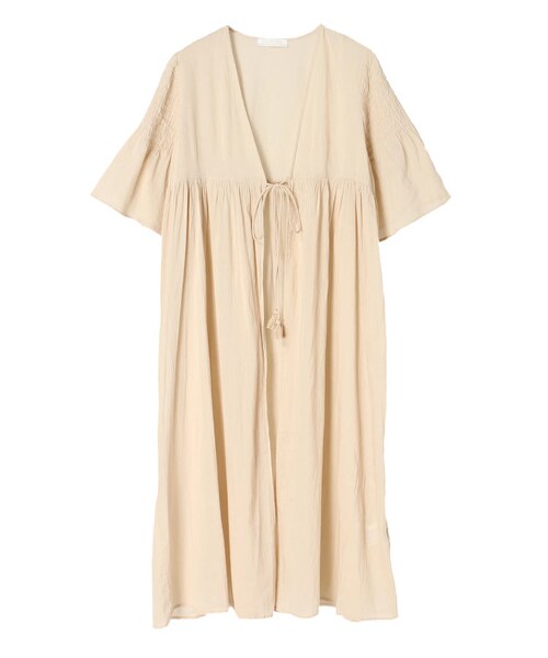 AMERICAN HOLIC（アメリカンホリック）の「袖シャーリングガウンワンピース（ワンピース/ドレス・チャコールグレー/ベージュ/カーキ・F）」の14枚目の写真