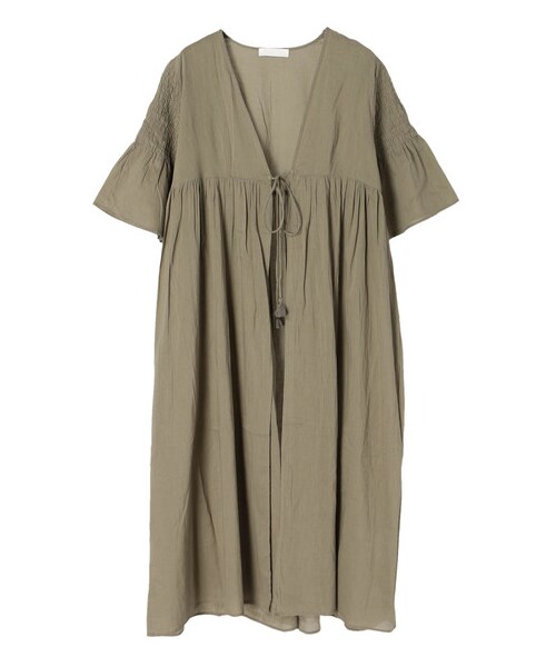 AMERICAN HOLIC（アメリカンホリック）の「袖シャーリングガウンワンピース（ワンピース/ドレス・チャコールグレー/ベージュ/カーキ・F）」の15枚目の写真