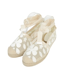 STYLENANDA | フラワーパッチリボンストラップメッシュシューズ(シューズ)