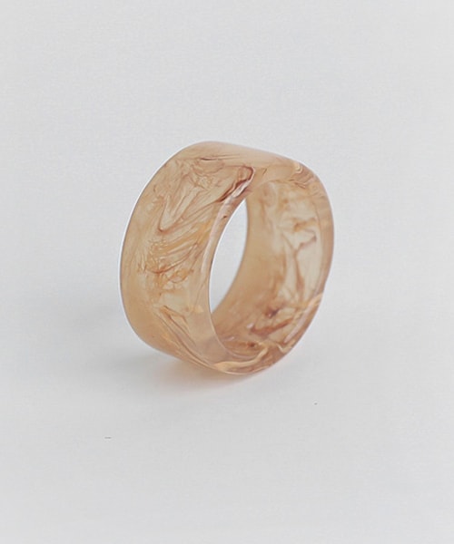 DHOLIC（ディーホリック）の「マーブリングワイドリング（リング・レディース・ホワイト/ブラウン・FREE）」の2枚目の写真