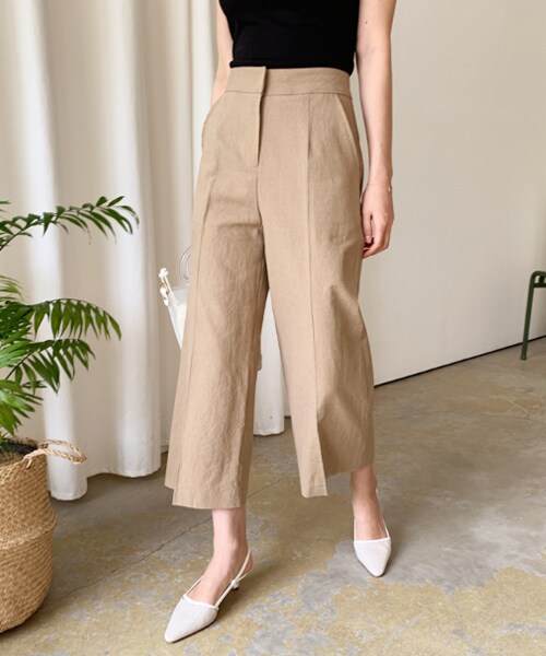 DHOLIC(ディーホリック)の「リネン混バックVカットワイドパンツ(その他パンツ・レディース・その他/ベージュ/ピンク・S/M)」の2枚目の写真