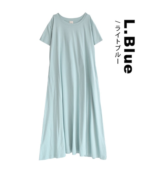 zootie（ズーティー）の「汗しみない マキシワンピース（ワンピース・レディース・イエロー/フーシャピンク/パープル/ロイヤルブルー/オフホワイト/ライトブルー/ラベンダー/モクグレー/ネイビー/ブラック・M-L/L-LL）」の6枚目の写真