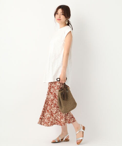 GLOBAL WORK（グローバルワーク）の「フラワーソフトマーメイドスカート（スカート・ブラック/ブラウン/グリーン）」の8枚目の写真