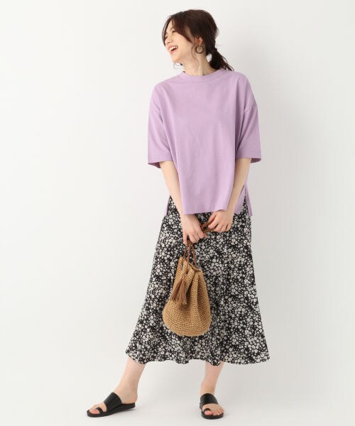 GLOBAL WORK（グローバルワーク）の「フラワーソフトマーメイドスカート（スカート・ブラック/ブラウン/グリーン）」の7枚目の写真