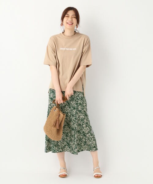 GLOBAL WORK（グローバルワーク）の「フラワーソフトマーメイドスカート（スカート・ブラック/ブラウン/グリーン）」の9枚目の写真