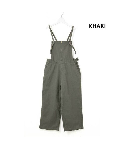 Sheson（シーズン）の「Sheson(シーズン)フロントジップオーバーオール（サロペット/オーバーオール・レディース・ベージュ/ホワイト/ブラック・FREE）」の2枚目の写真