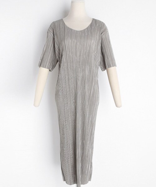 DHOLIC（ディーホリック）の「プリーツハーフスリーブワンピース（ワンピース・レディース・ピンク/グレー/ブラック・FREE）」の3枚目の写真