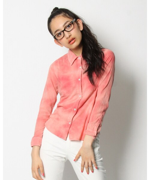 VICKY(ビッキー)の「オゾンボイルカラーシャツ(トップス・レディース・ホワイト/ピンク/ブルー/イエロー/グリーン・M)」の5枚目の写真