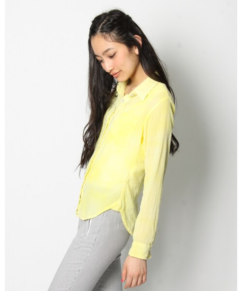 VICKY(ビッキー)の「オゾンボイルカラーシャツ(トップス・レディース・ホワイト/ピンク/ブルー/イエロー/グリーン・M)」の7枚目の写真