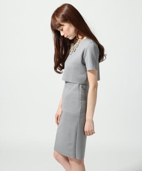 JEANASIS（ジーナシス）の「ライトダイバーセットアップワンピース（ワンピース/ドレス・レディース・グレー/オレンジ・FREE）」の3枚目の写真